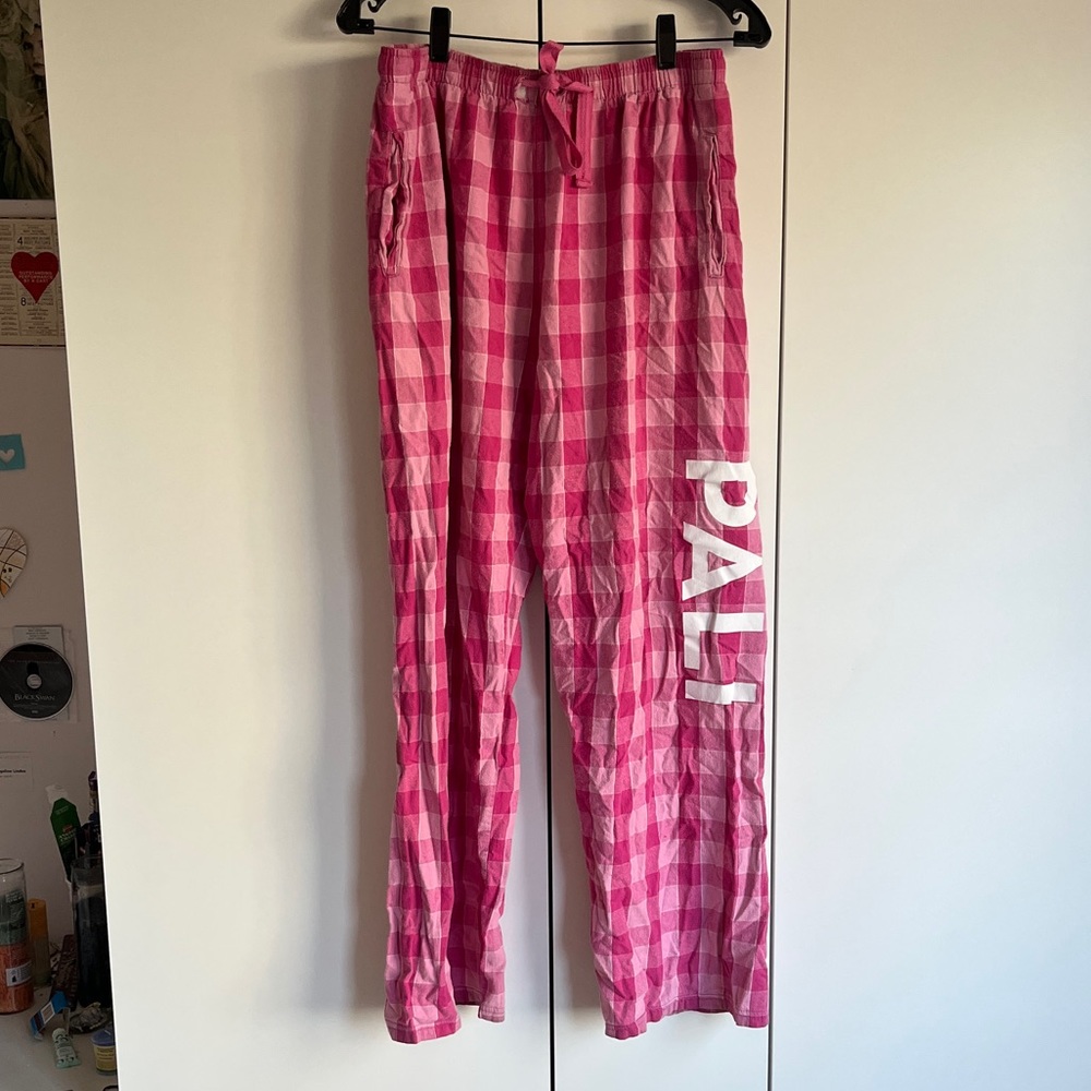Pink plaid pajama pants